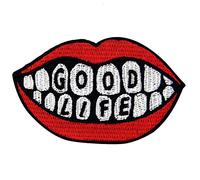 Good Life Patch Embroidered Smile Badge Iron On Sew On Emblem