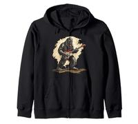 Good looking Bigfoot with Electric Guitar Costume Zip Hoodie