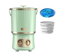 Good Looks and Large Capacity Portable Washing Machine, with Deep Cleaning Half Automatic Washing, with Soft Spin Dry for Socks, Baby Clothes, Towels, Delicate Items (Color : Green)