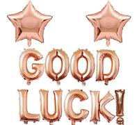 Good Luck Banner,Rose Gold Party Decoration Balloons Ideal for Women Man Leaving Party Supplies
