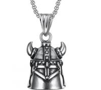 Good Luck Bell Motorcycle Biker Hanger Viking Helmet Guardian Angels Wing Lucky Charm Protect Attach to Motorbike or use as a Necklace v23