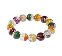Good luck bracelet, Feng Shui Phantom-Crystal Wealth Bracelet Treasure Bowl Chakra Crystal for Good Fortune Courageous Lucky Authentic(13mm)