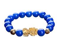 Good luck bracelet, Feng Shui Pixiu Wealth Bracelet Rare Pure Royal Blue Carnelian Agate Chakra Gemstone Quartz Beads Attract Money Creativity Luck Fortune Talisman Peace Prospertity