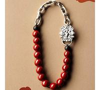 Good luck bracelet, Feng Shui Wealth Bracelet for Women Cinnabar Buddha Bead 925 Silver Attracts for Good Fortune Courageous Lucky and