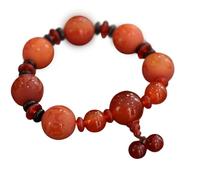 Good luck bracelet, Feng Shui Wealth Bracelet Red Agate Buddhist Prayer Carnelian Quartz Women Men Prosperity Pagoda Bead Charm Money Luck Positivity