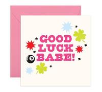 Good Luck Card for Women Men - Motivational Gifts for Her, Babe, Friends, Wife, Girlfriend, Fiance, Partner, Besties, BFF, Colleagues - Support For Exams, New Job, Big Moments - Comes with Stickers