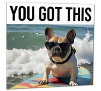 Good Luck Card - Fun Dog Surfing - Colleague Leaving Card Co Worker New Job Card
