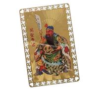 Good Luck Card "God of Wealth" Chinese Card "God of Wealth" Wealth God Card Chinese Feng Shui Golden Talisman Card Living Room Bedroom Decoration for Family Friends