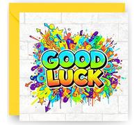 Good Luck Card - Good Luck Cards for for a New Job Exams Driving Test Moving or Exams like GSCEs SATs or A Levels - With a Bright Yellow Envelope - 14cm