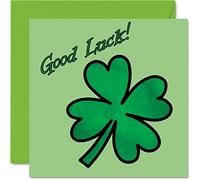 Good Luck Cards Leaf Clover - You Got This Cards, Good Luck Gifts Exam School Card GCSE Uni, 145mm Charm Greeting Cards for Student Friends Family