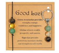 Good Luck Crystal Gift Set for Women - Healing Keyring, Adjustable Bracelet & Meaning Card - New Beginnings Gift for Job, Graduation, Recovery & Encouragement for Friends, Family, Colleagues