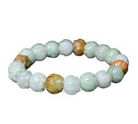 Good luck, Feng Shui Jade Carved Unisex Beads Bangle for Women Attract Wealth and Good Luck Strong Talisman