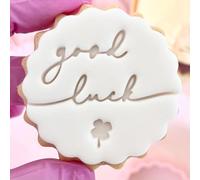 Good Luck Fondant Stamp Embosser Biscuits Cookies fits m&s Biscuits Cookie Cutter Clover Retirement New Home Job Ideas Decoration Marks and Spencers Free Matching Cutter