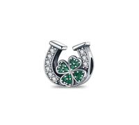 good luck green flower charm sterling silver for women bracelet