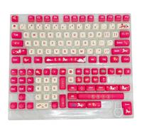 Good Luck in the Year of the Horses Dye Sublimations Keyboards Keycaps 128Pcs MOAs Profile Cover for 61/64 / 75/98 / 104/108 Mechanical Keyboard