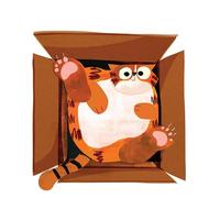 Good Luck In Your New Home Cat - Art Card By Paul Delaney