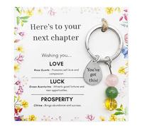 Good Luck Keychain for Women, You Got This Gifts, Crystal Keychain for New Beginnings, Divorce, Breakup, Promotion, Retirement, Coworker Leaving & Goodbye Gifts, Cute Good Luck Charms (Next Chapter)