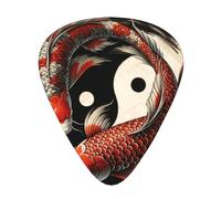 Good-Luck-Koi-Fish-Yin-Yang 12 Pack Guitar Picks With 3 Thicknesses And Storage Box, Abs Plectrums For Electric Bass Guitar Players