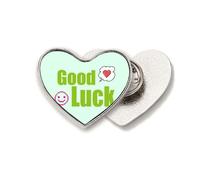 Good Luck Lovely Text Multicolor Heart Metal Pin Brooch Clip Love