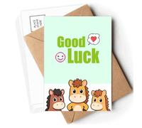 Good Luck Lovely Text Multicolor Postcards Envelopes Cards Mailing Year Horse