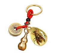 Good Luck Luminous Resin Insect Amber Keychain/Car Decor Glow in The Dark Art Key Chain/Inspirational Encouragement Gifts (#2)