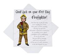 Good Luck on your First Day Firefighter Card, New Job Card for Newly Qualified Firefighter with Poem Verse