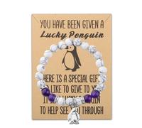Good Luck Penguin Bracelet Penguin Lover Jewelry for Women Penguin Bead Bracelet, S, Metal, na unknow