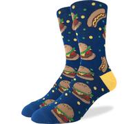 Good Luck Sock Men's American Flag & Presidents Socks, Adult, Burgers & Hotdogs, X-Large