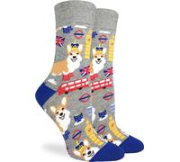 Good Luck Sock Men's American Flag & Presidents Socks, Adult, Corgi in London, Small