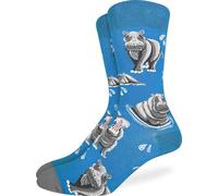 Good Luck Sock Men's American Flag & Presidents Socks, Adult, Hippopotamus, One Size