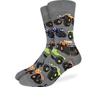 Good Luck Sock Men's American Flag & Presidents Socks, Adult, Monster Trucks, Large