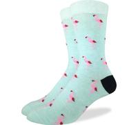 Good Luck Sock Men's Bird Socks, Adult, Flamingo, Green, Mens, Large