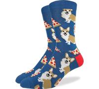 Good Luck Sock Men's Dog Socks, Adult, Corgi Pizza, One Size