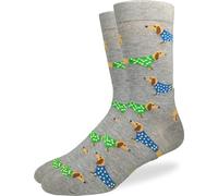 Good Luck Sock Men's Dog Socks, Adult, Dachshund Wiener Dog, Gray, X-Large