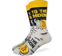 Good Luck Sock Men's Money Socks, Adult, Bitcoin, to the Moon, Mens, Large