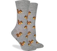 Good Luck Sock Women's Squirrels Socks, Adult, Grey, Brown, Yellow, One size