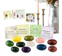 Good Luck Stone - 12-Piece Natural Crystal Set for Kids with Memorial Card, Positive Energy Decoration for Parties, Classroom, School Table, Graduation, and Home Celebration, 1.57x2.36x3.15 inches