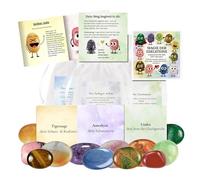 Good Luck Stone - Natural Crystal Set for Positive Energy, Decorative Pebbles with Gift Card Function, for Party, Graduation, Birthday,