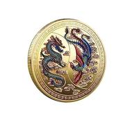 Good Luck to You Chinese Traditional Dragon Phoenix Coin, Lottery Ticket Scratcher Tool - Good Luck Chinese Challenge Coin for Office Fortune