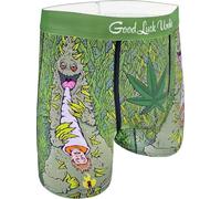 Good Luck Undies Men's Marijuana Boxer Brief Underwear, Weed Smoking Human, Medium