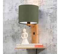 GOOD & MOJO Andes wall lamp with shelf, green/natural
