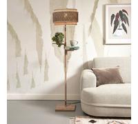 GOOD & MOJO Bhutan floor lamp with shelf, natural