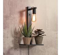 GOOD & MOJO Flores wall light with a shelf, black