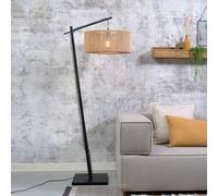 GOOD & MOJO Iguazu floor lamp, natural/black, Ø50cm, cylinder