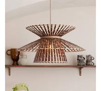 GOOD & MOJO Machu Picchu hanging light, brown, Ø 57 cm, bamboo