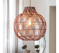 GOOD & MOJO Mendoza pendant light, natural/red, Ø 35 cm, bamboo