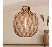 GOOD & MOJO Mendoza pendant light, natural/red, Ø 40 cm, bamboo