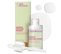 Good Molecules Overnight Exfoliating Treatment, AHA BHA Exfoliant, 1 fl oz | Resurfaces and renews the look of skin overnight with AHA and BHA. Use up to 3 nights a week with daytime SPF.