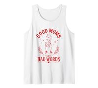 Good Moms Say Bad Words Funny Halloween Messy Bun Mom Tank Top