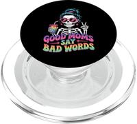 Good Moms Say Bad Words Funny Messy Bun Mom Skeleton PopSockets PopGrip for MagSafe